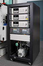 The 8370A Pressure Controller / Calibrator on a Rack