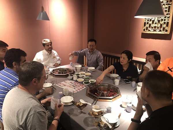 Fluke Calibration teams from China and US at dinner